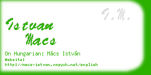 istvan macs business card